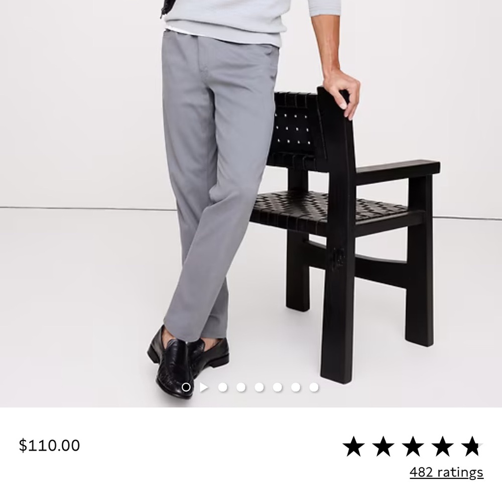 Banana Republic Men's Slim Heathered Gray Traveler Pants